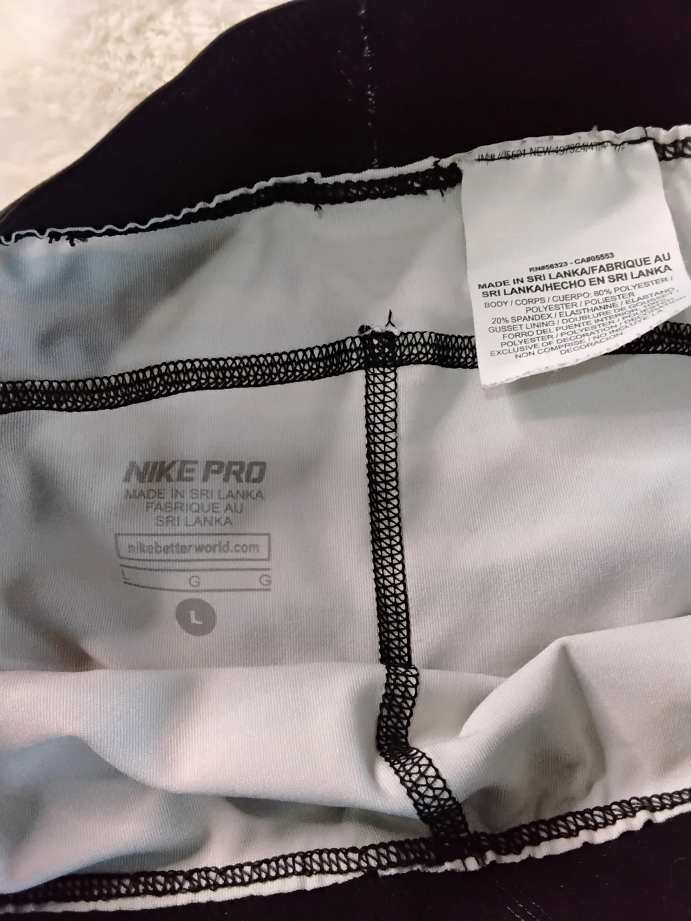 Nike Pro Black & White Zebra-Stripe Short  Leggings